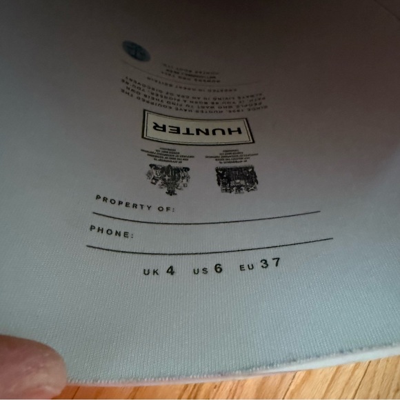 Hunter Classic White Rain Boots Womens Size 6 - Picture 7 of 7